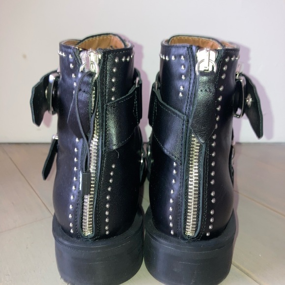 NEW! Black Leather Studded Moto Boots size 39 - Picture 5 of 5